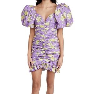 NWT Giuseppe Di Morabito Floral Print Puff Sleeve Mini Dress